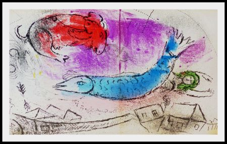 Lithographie Chagall - LE POISSON BLEU