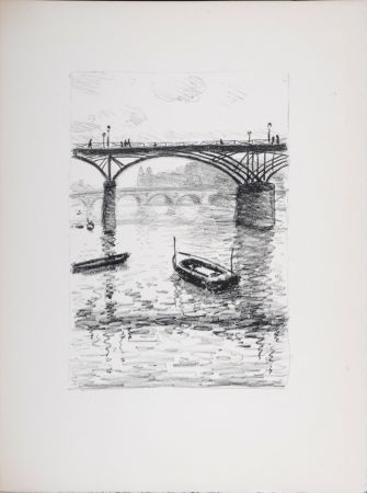 Lithographie Marquet - Le Pont des Arts #2 - Rhapsodie Parisienne, 1950