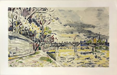 Lithographie Signac - Le Pont des Arts, Automne (Paris)