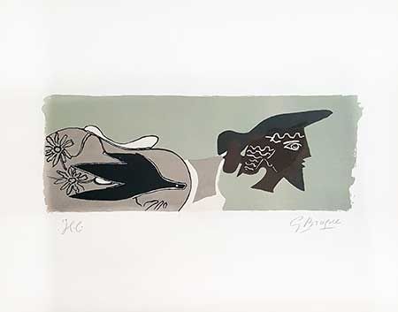 Lithographie Braque - Le poète