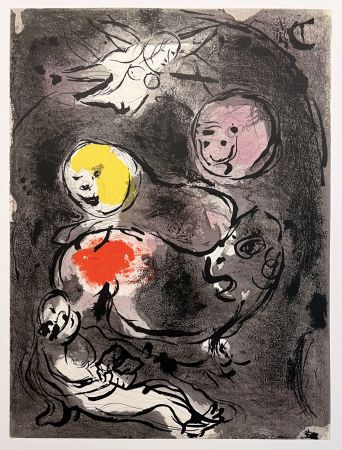Lithographie Chagall - LE PROPHÈTE DANIEL AVEC LES LIONS. Lithographie originale pour 