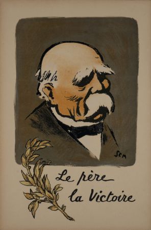 Lithographie Goursat - Le père la victoire, 1918