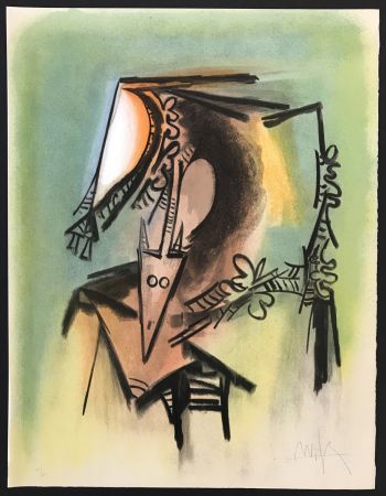 Lithographie Lam - Le Regard Vertical 7305 (Les loa petro enfantent dans la danse)