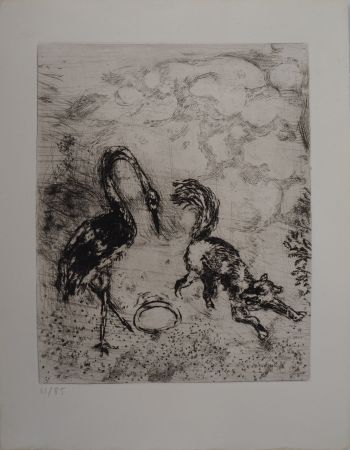 Stich Chagall - Le renard et la cigogne