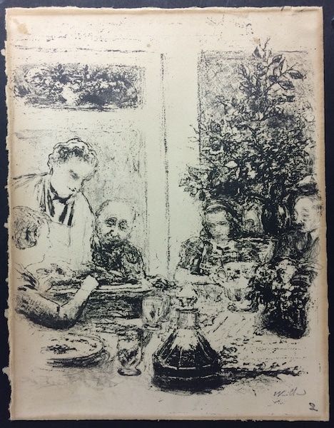Lithographie Vuillard  - Le repas