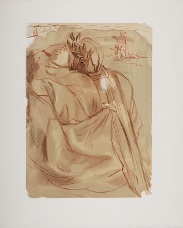 Holzschnitt Dali - Le Repentir de Dante, 1963