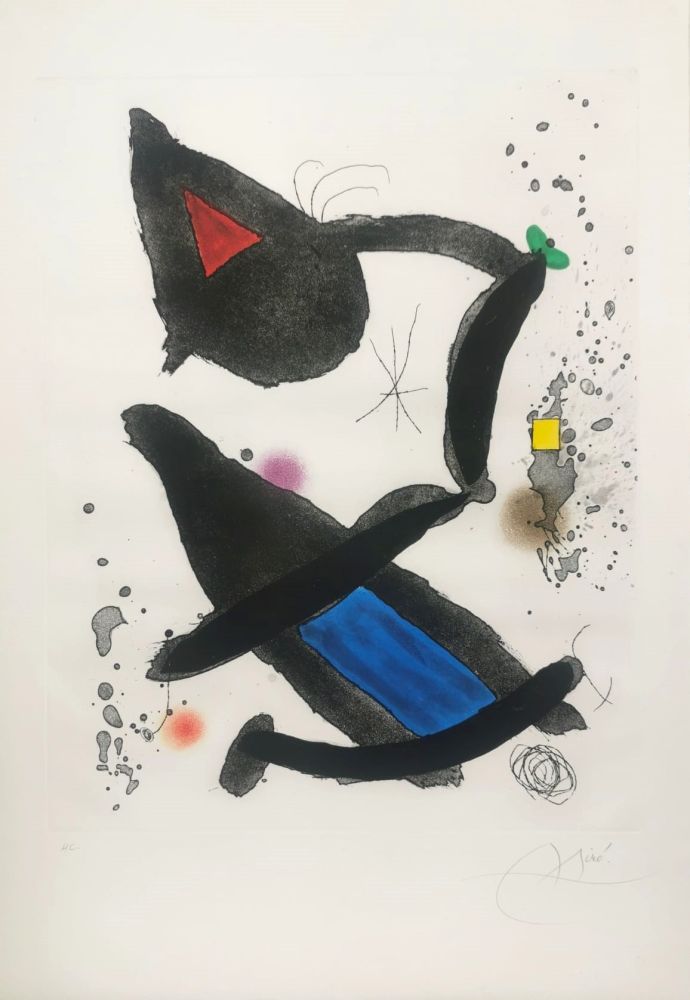 Radierung Und Aquatinta Miró - Le Roi David 