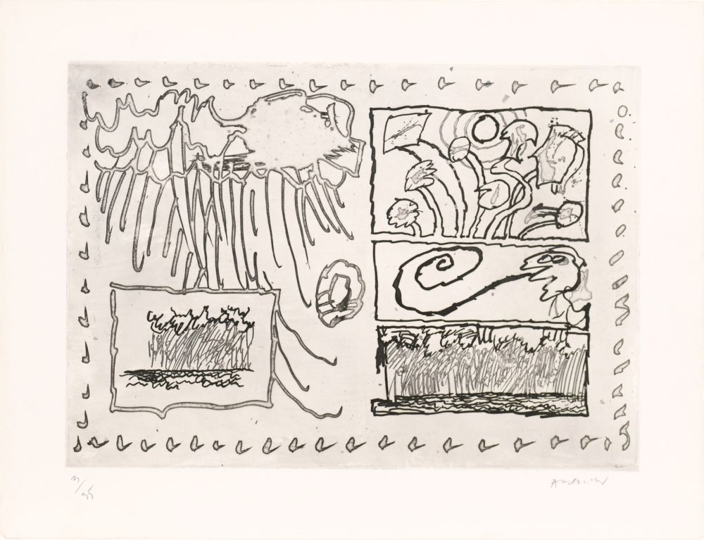 Radierung Alechinsky - Le rêve de l’ammonite