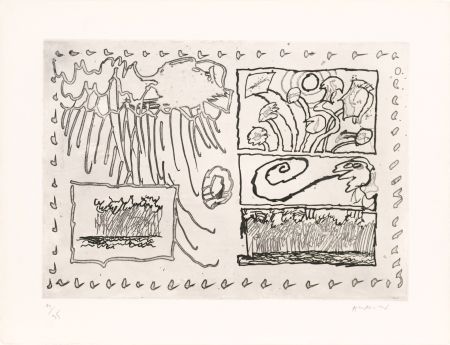 Radierung Alechinsky - Le rêve de l’ammonite