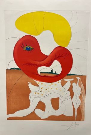 Radierung Dali - Le Sang du yin et du yang ( La conquista del Cosmos)