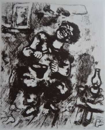 Radierung Chagall - Le Savetier et le Financier