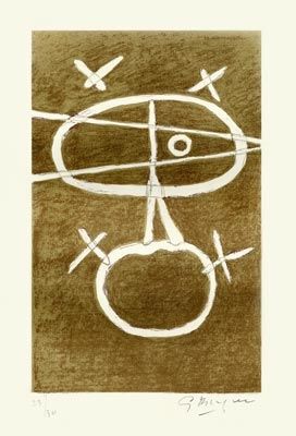 Lithographie Braque - Le signe