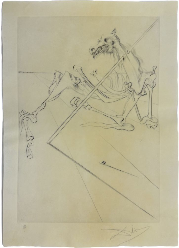Kaltnadelradierung Dali - Le Soleil couchant allonge.