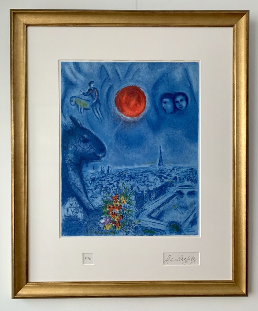 Lithographie Chagall - Le Soleil de Paris