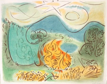 Lithographie Masson - Le Titan 