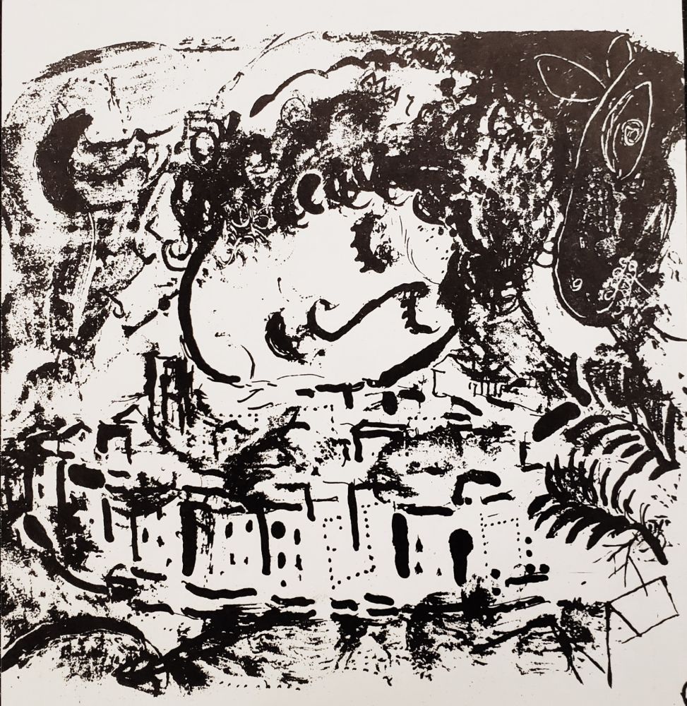 Lithographie Chagall - Le village