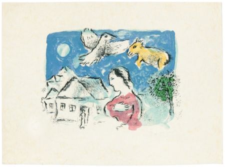 Lithographie Chagall - Le village