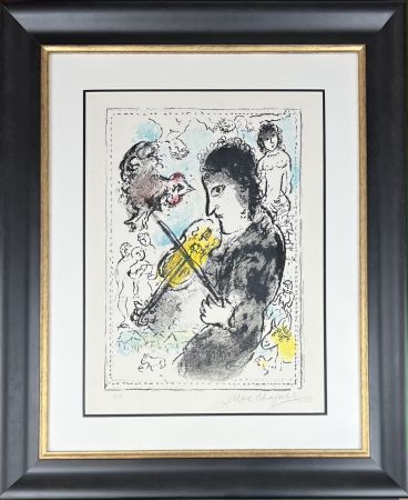 Lithographie Chagall - LE VIOLINISTE AU COQ