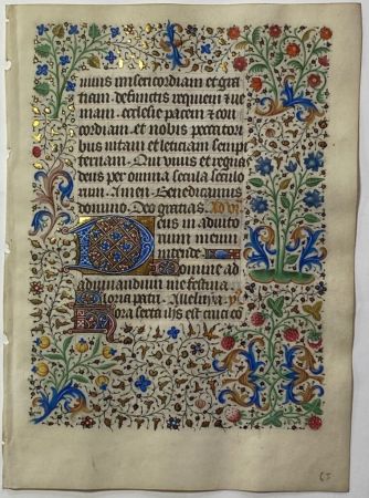Keine Technische Dunois - Leaf from a Book of Hours, use of Rouen WITH STRAWBERRIES
