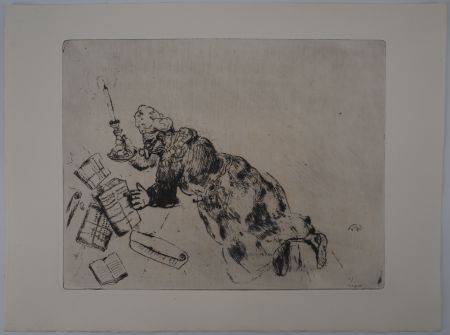 Stich Chagall - Lecture à la chandelle (Pliouchkine à la recherche de ses papiers)