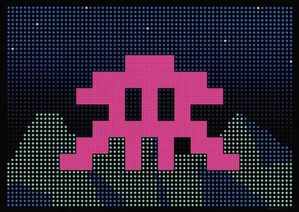 Siebdruck Invader - LED