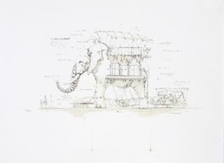 Lithographie Delarozière - L'Elephant