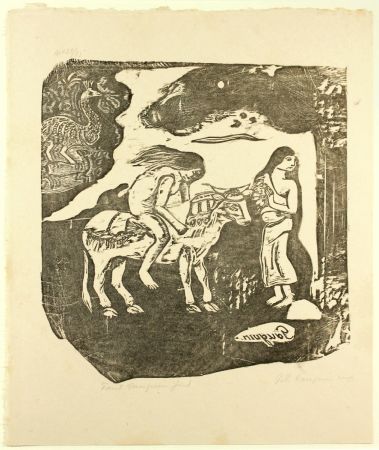 Holzschnitt Gauguin - L'Enlèvement d'Europe 