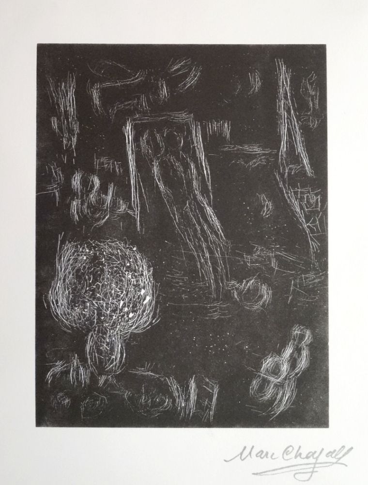 Linolschnitt Chagall - L'envol