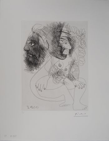 Stich Picasso - Les 156, planche 88 : Portrait et nu cubiste