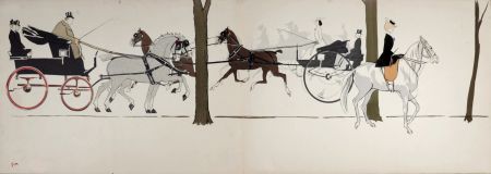 Lithographie Goursat - Les Acacias : M. Orloff, Mlle della Rito, Blanche de Montigny, c. 1900-1925