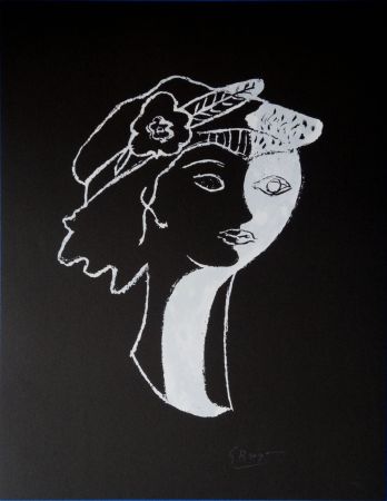 Lithographie Braque - Les Amoureux : Elle et Lui