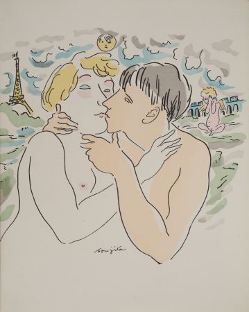 Stich Foujita - Les amoureux à Paris