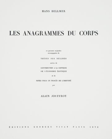 Illustriertes Buch Bellmer - Les Anagrammes du corps