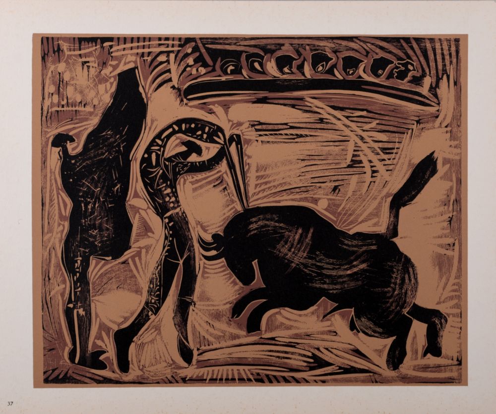 Linolschnitt Picasso (After) - Les banderilles, 1962