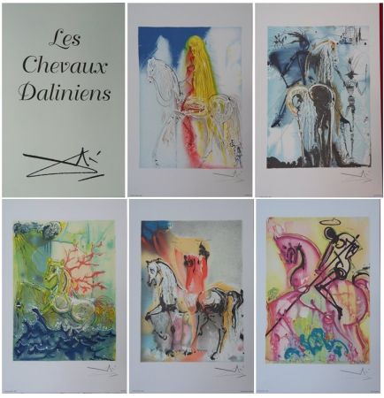 Lithographie Dali - Les chevaux de Dali