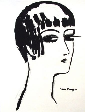 Lithographie Van Dongen - Les Cheveux Courts
