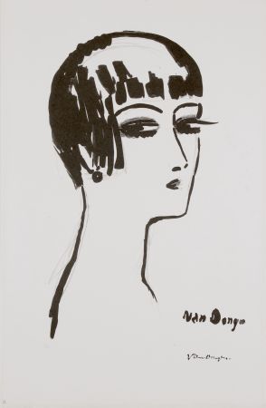 Lithographie Van Dongen - Les Cheveux Courts, 1th State