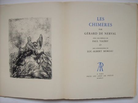 Illustriertes Buch Moreau - Les Chimères, par Gérard de Nerval. Avec une préface de Paul Valéry & des lithographies de Luc-Albert Moreau