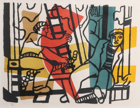 Lithographie Leger - Les constructeurs 