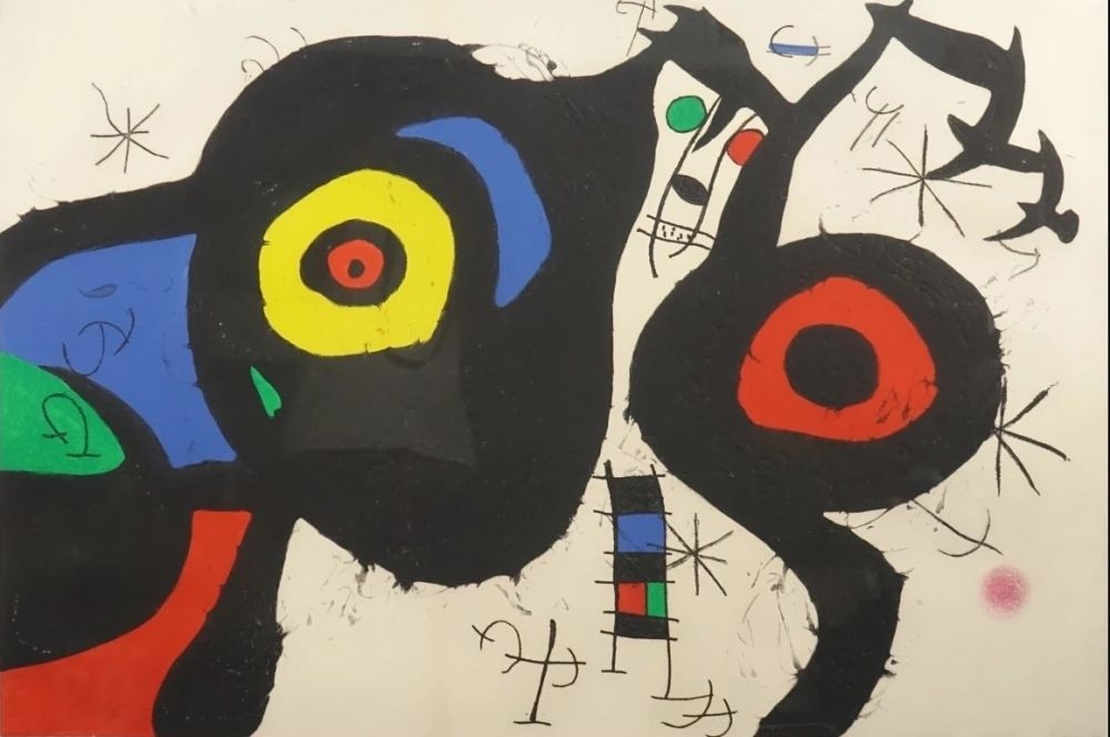 Radierung Und Aquatinta Miró - Les Deux amis