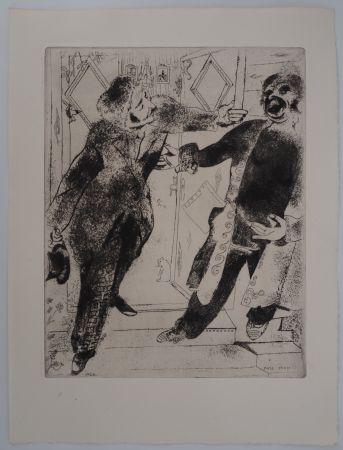 Stich Chagall - Les deux compères (Manilov et Tchitchikov sur le seuil de la porte)