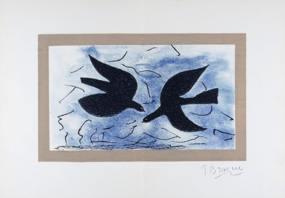 Lithographie Braque - Les deux Oiseaux, 1966