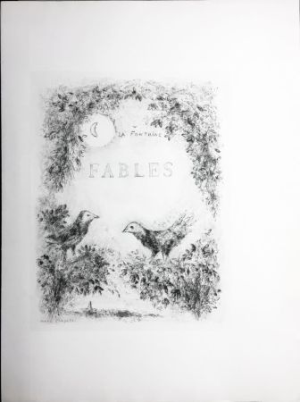 Radierung Chagall - LES FABLES DE LA FONTAINE (Couverture gravée du tome 2). 1952