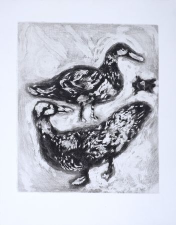 Stich Chagall - Les Fables de La Fontaine : La Tortue et les deux canards, 1952