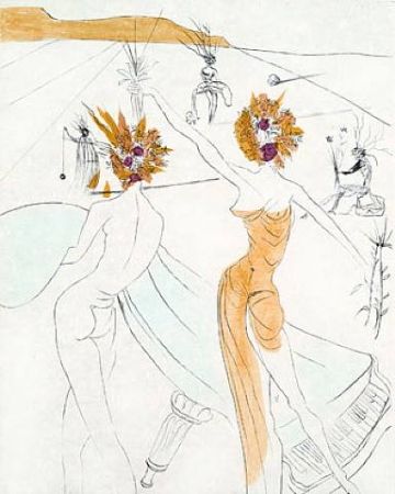 Stich Dali - Les femmes-fleurs au piano (Flower-women at the piano)