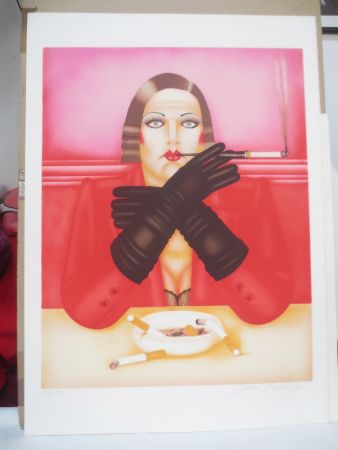 Lithographie Okshteyn - Les gants noirs