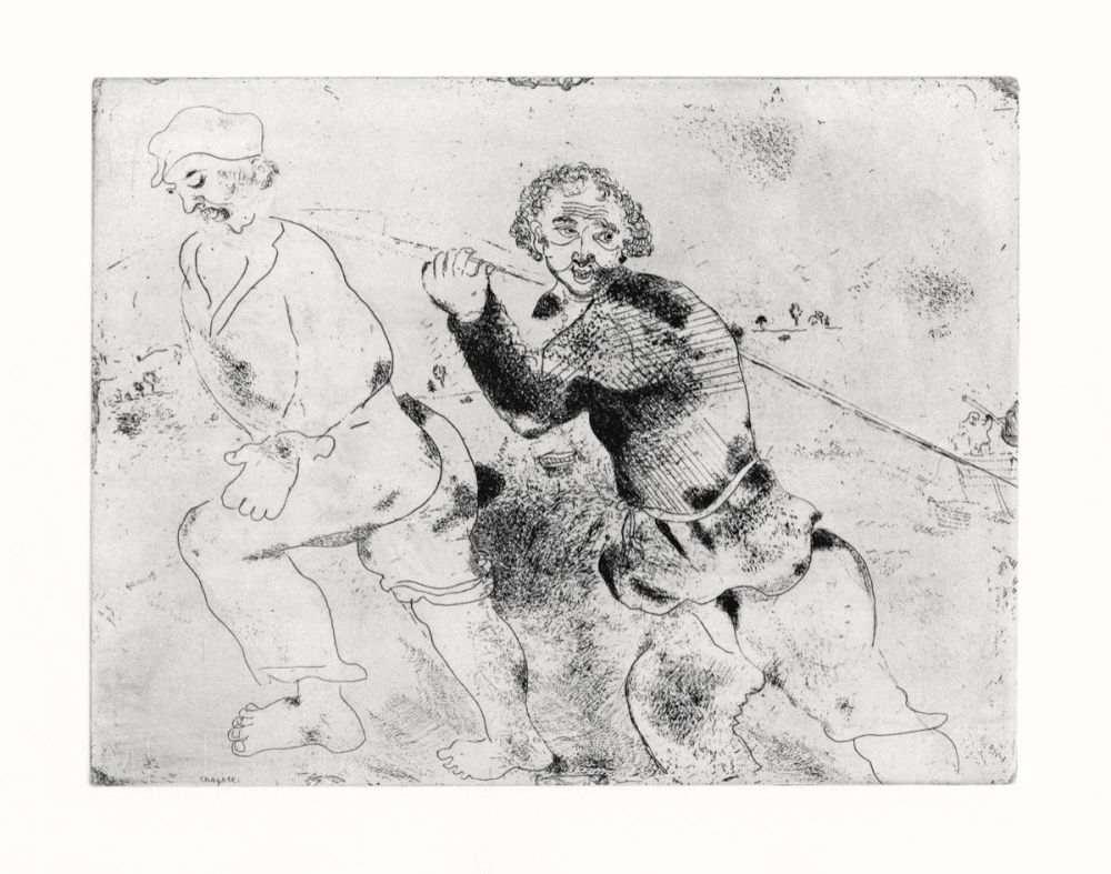 Radierung Chagall - Les Haleurs