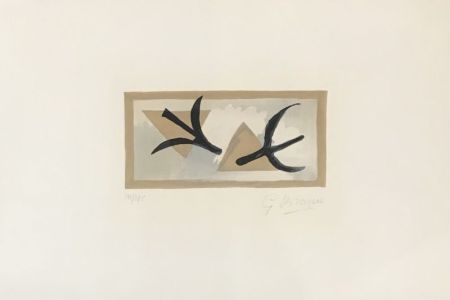 Lithographie Braque - Les Martinets 
