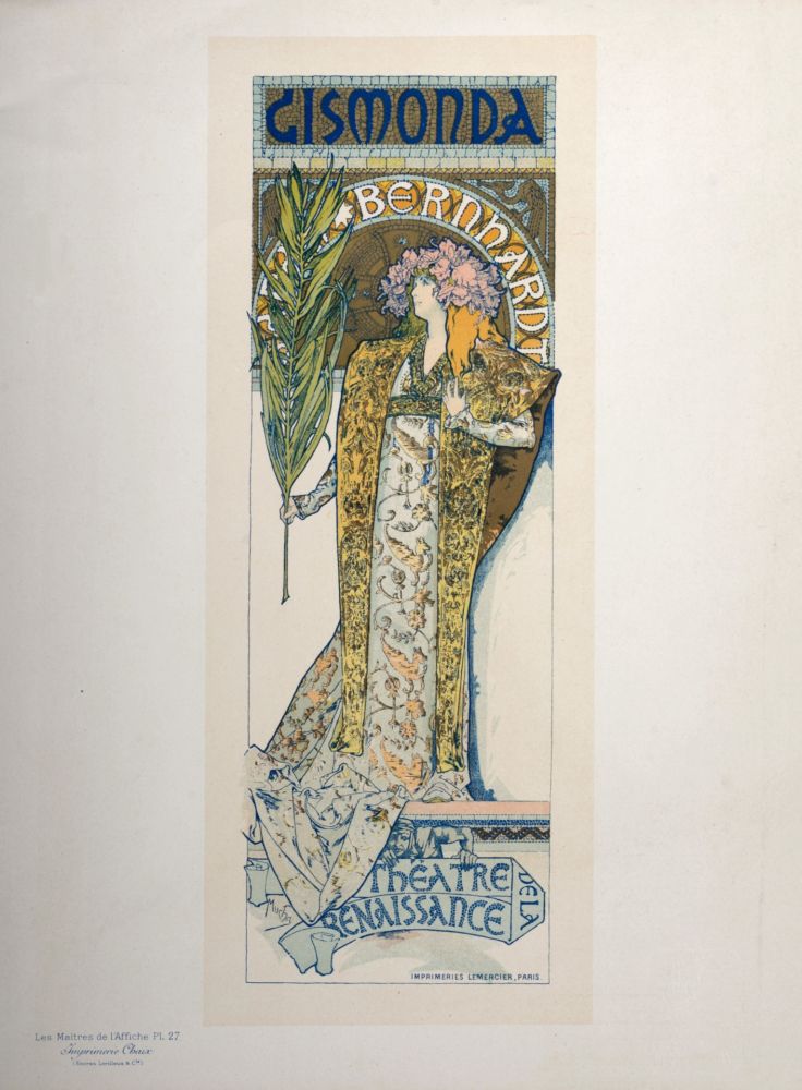 Lithographie Mucha - Les Maîtres de l'Affiche : Gismonda (Sarah Bernhardt), 1896