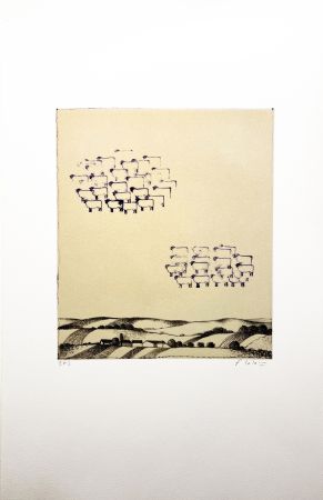 Lithographie Lalanne - LES MOUTONS ( (Polymorphoses) 1978